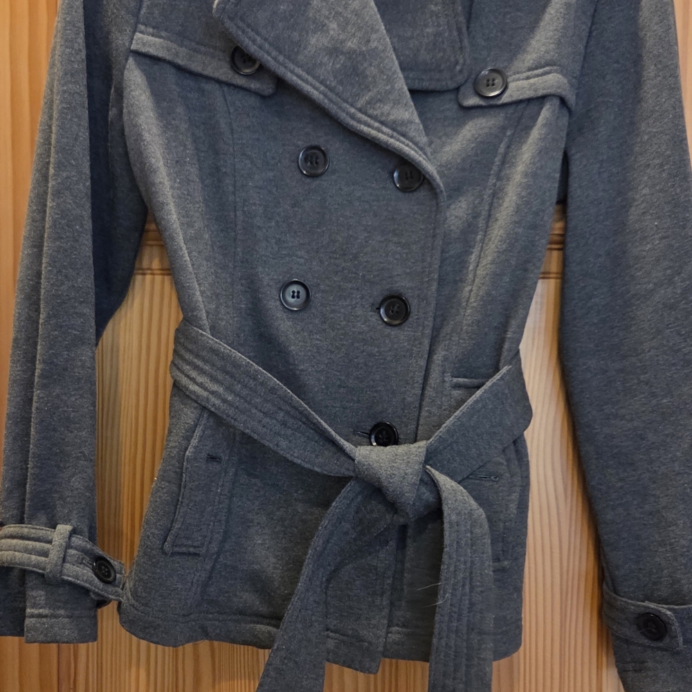 Lee Charcoal Double-Breasted Peacoat